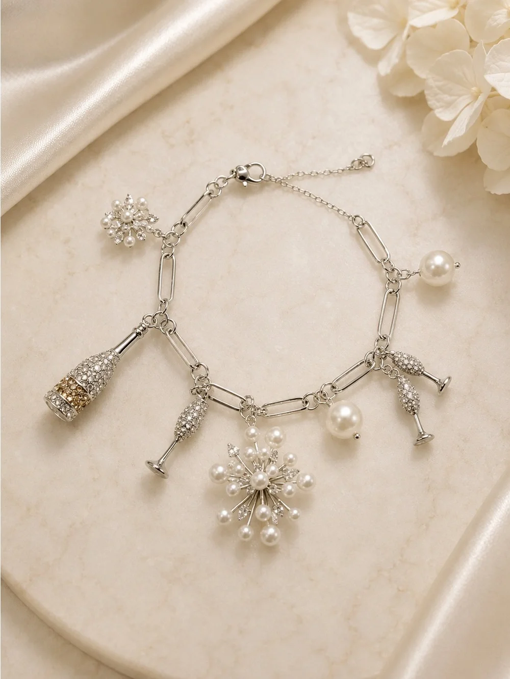 Kate Spade Cheers To That Charm Bracelet in Silver - Picture 3 of 5